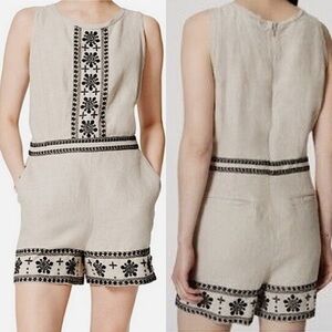 Ann Taylor LOFT Linen Shorts Romper 6P